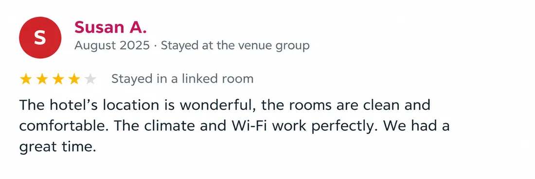 Hotels.com guest review, screenshot