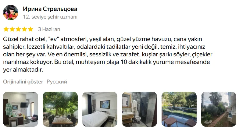 Yandex misafir yorumu, ekran görüntüsü